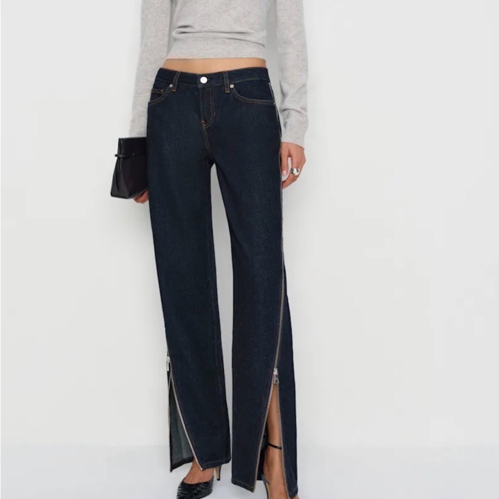 Reformation Dark Indigo Straight Leg Jeans